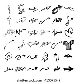 hand-drawn doodle seamless pattern with arrows