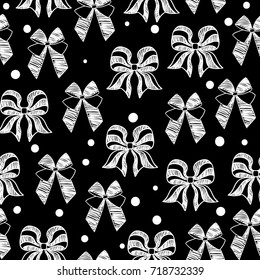 hand-drawn doodle seamless pattern with bows.