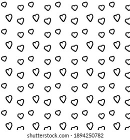 El doodle dibujado a mano combina perfectamente con los corazones. Dibujo cardíaco del patrón del día de San Valentín