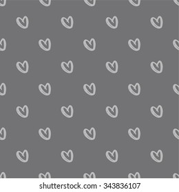 Hand-drawn doodle seamless pattern with hearts, Abstract seamless heart pattern