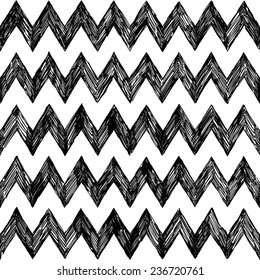 hand-drawn doodle seamless pattern with zig zag
