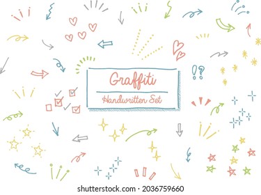 Hand-drawn doodle set with arrows and hearts