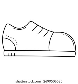 Sapato de rabiscar desenhado à mão isolado em um fundo branco. Ilustração vetorial.
