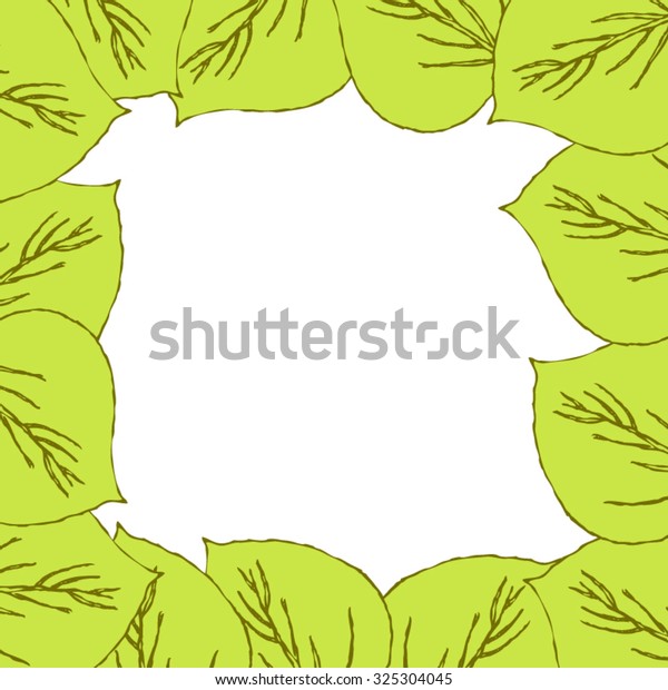 Handdrawn Doodle Sketch Square Frame Green Stock Vector (Royalty Free ...