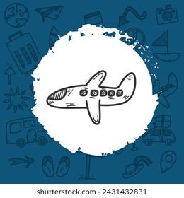 Handdrawn doodle sketched airplane,vector illustration eps10