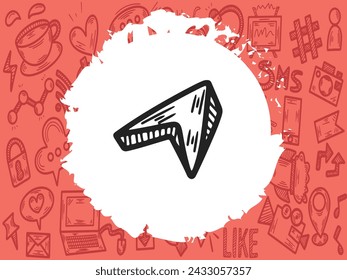 Handdrawn doodle and sketchy, cursor icon,vector illustration