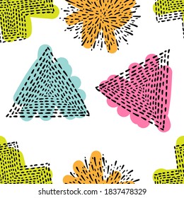 Handgezeichnetes, abstraktes, nahtloses Muster im Doodle-Stil.
