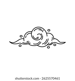 Hand-drawn doodle style cloud illustration, outline hand-drawn cloud icon