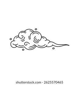Hand-drawn doodle style cloud illustration, outline hand-drawn cloud icon