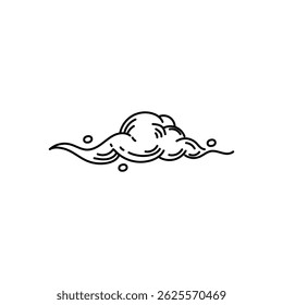 Ilustración de nube de estilo doodle dibujado a mano, icono de nube dibujado a mano