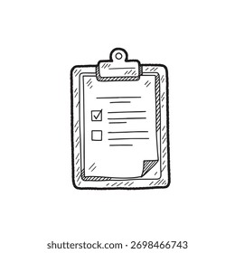 Hand-drawn doodle style notepad illustration representing notes, ideas, and organization, minimal vector design for education, planning, and creative themes