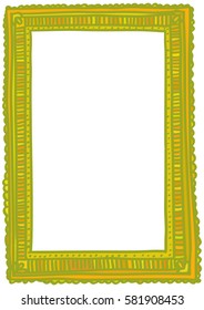 Hand-drawn doodle style picture frame. Line-art, childish drawing. Usable for card, poster, photo, web content, banner, social media.