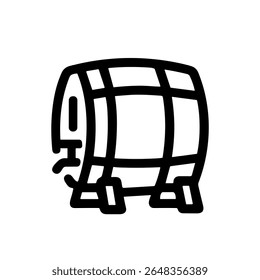 Símbolo de elemento de ícone de barril de barril de madeira de estilo de doodle desenhado à mão