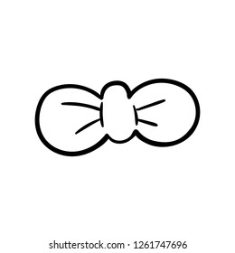 Handdrawn doodle tie icon. Hand drawn black sketch. Sign symbol. Decoration element. White background. Isolated. Flat design. Vector illustration.