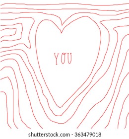 hand-drawn doodle valentines postcard print with hearts lettering letters red. Design elements. Doodle hand drawn style illustration for greeting card, t-shirts and bags print, scrapbooking