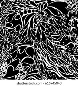 Hand-drawn doodle waves abstraction in vector