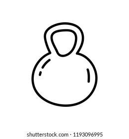 Handdrawn doodle weight icon. Hand drawn black sketch. Sign symbol. Decoration element. White background. Isolated. Flat design. Vector illustration.