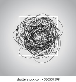 Hand-drawn doodle with white frame. Vector Concept for your design.