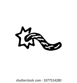 Handdrawn doodle wick icon. Hand drawn black sketch. Sign symbol. Decoration element. White background. Isolated. Flat design. Vector illustration.