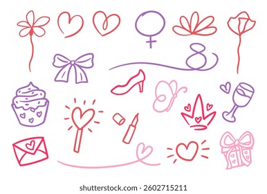 Handdrawn doodle women day illustration