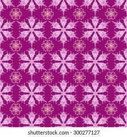 Hand-drawn doodles snowflake seamless in different colors. Zentangle mandala style. Vector illustration. Good idea for greeting cards, invitations, prints, textiles, tattoo.