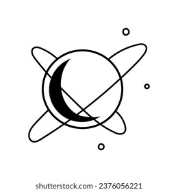 Hand-drawn doodle-style planet illustration for cards, posters, stickers, and professional design