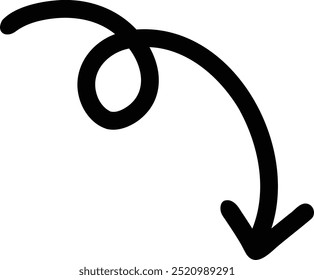 Hand-drawn Downward Arrow - Descent
