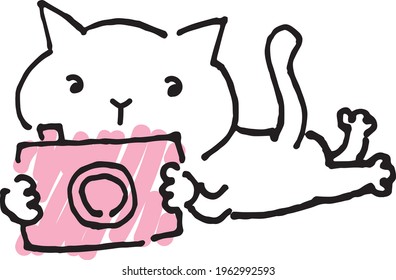 Hand-drawn drawing of The Cute Cat Photographer.