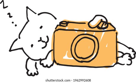 Hand-drawn drawing of The Cute Cat Photographer.