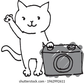 Hand-drawn drawing of The Cute Cat Photographer.
