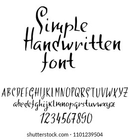 Brush Calligraphy Alphabet Hand Lettering Brushpen Stock Vector ...