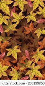 Handdrawn Dry Maple Leaf Background