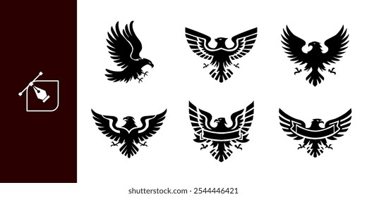 Hand-drawn eagle logo vector. Graphic eagle logo template, Vector elements for logos, Sorry for the clutter!!!
