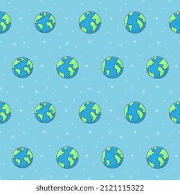 Hand-drawn earth seamless pattern. Suitable for background, wallpaper, etc.