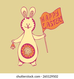 Hand-drawn Easter bunny - Vector Illustration
