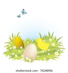 hand-drawn easter theme illustration