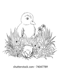 hand-drawn easter theme sketch