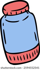 Handdrawn Eco friendly glass jar bottle illistration