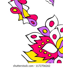 Hand-drawn elegant design with abstract floral elements. Vector background in vintage style.