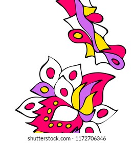 Hand-drawn elegant design with abstract floral elements. Vector background in vintage style.