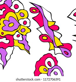 Hand-drawn elegant design with abstract floral elements. Vector background in vintage style.
