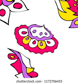 Hand-drawn elegant design with abstract floral elements. Vector background in vintage style.