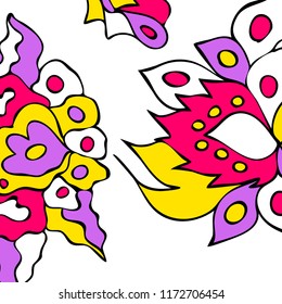 Hand-drawn elegant design with abstract floral elements. Vector background in vintage style.