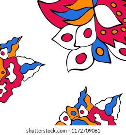 Hand-drawn elegant design with abstract floral elements. Vector background in vintage style.