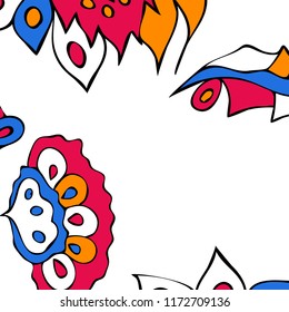 Hand-drawn elegant design with abstract floral elements. Vector background in vintage style.