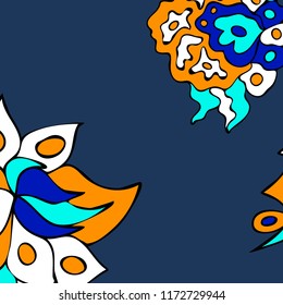 Hand-drawn elegant design with abstract floral elements. Vector background in vintage style.