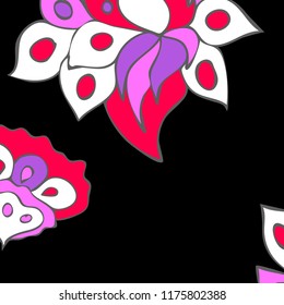Hand-drawn elegant design with abstract floral elements. Vector background in vintage style.
