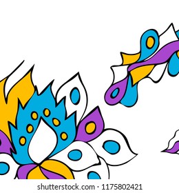 Hand-drawn elegant design with abstract floral elements. Vector background in vintage style.