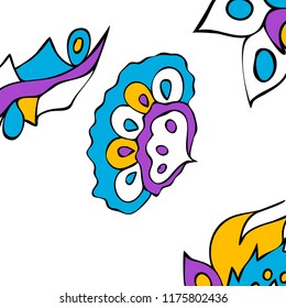 Hand-drawn elegant design with abstract floral elements. Vector background in vintage style.