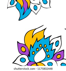 Hand-drawn elegant design with abstract floral elements. Vector background in vintage style.